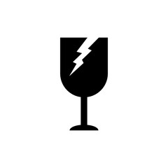 Fragile sign vector icon. vector flat black simple illustration for web and app..eps