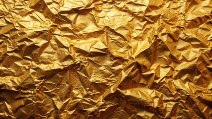 Abstract Golden Crumpled Texture Background Luxurious Metallic Surface