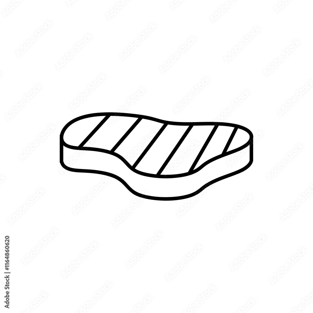 Poster meat steak vector icon.vector flat black simple linear illustration for web and app..eps
