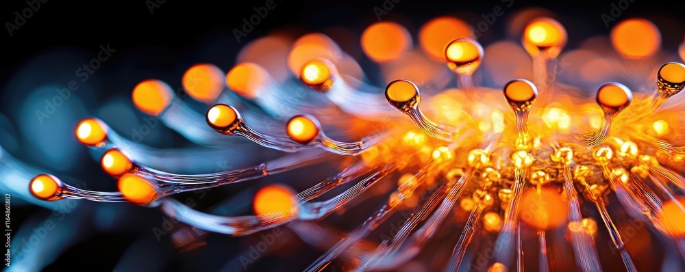 Poster fireworks abstract background idea. beautiful macro shot of glowing plant structures against a dark 