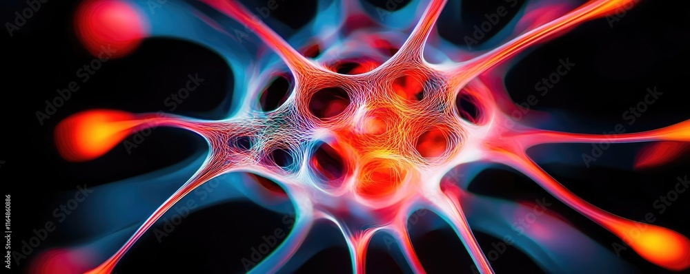 Poster fireworks abstract background idea. abstract representation of a neuron with vibrant colors and intr