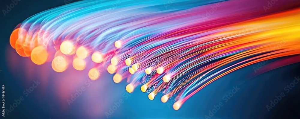 Poster fireworks abstract background idea. abstract light trails and fibers create a vibrant digital techno
