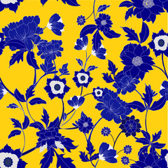 Beautiful pattern with flowers and leaf.Floral vector illustration