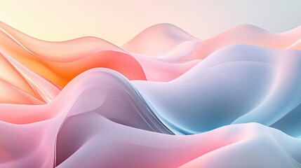 Obraz premium Cosmic abstract background concept. Abstract waves in soft pastel colors creating a serene and calming visual experience.