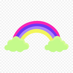 Hand drawn rainbow element. Boho rainbow hand drawn illustration