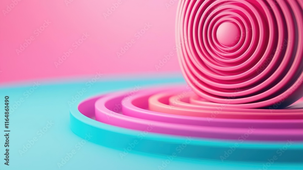Poster circles abstract background idea. abstract circles in vibrant pink and blue colors create a modern d