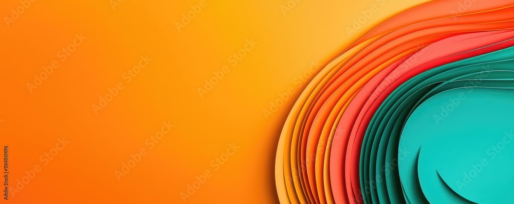 Poster circles abstract background idea. vibrant waves of color blend seamlessly in this abstract graphic d