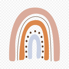 Hand drawn rainbow element. Boho rainbow hand drawn illustration