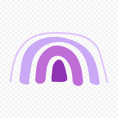 Hand drawn rainbow element. Boho rainbow hand drawn illustration