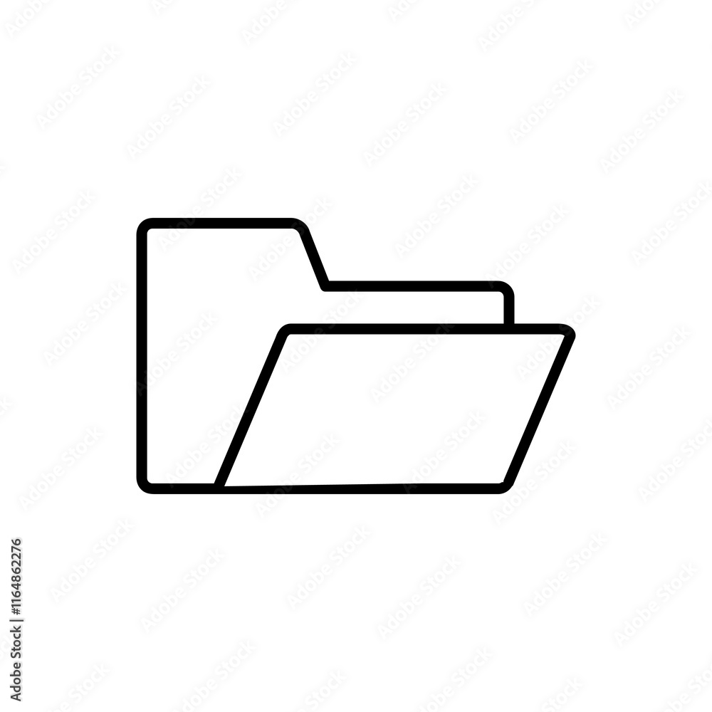 Aufkleber standard folder line icon.vector flat black simple illustration for web and app..eps