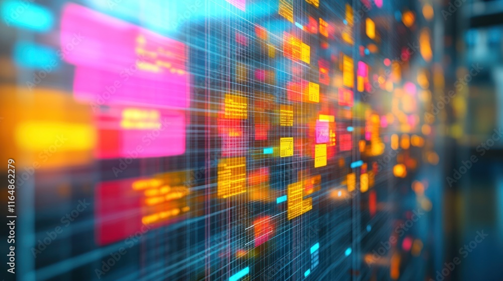 Poster abstract colorful data stream.