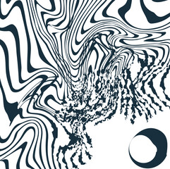 Abstraction with distorted zebra and circle.