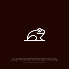 Sleek and minimalist outline frog logo, representing adaptability and nature for a fresh brand image