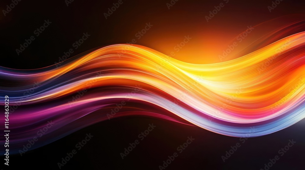 Poster fireworks abstract background idea. a vibrant abstract wave pattern in warm colors, perfect for mode