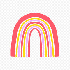 Hand drawn rainbow element. Boho rainbow hand drawn illustration