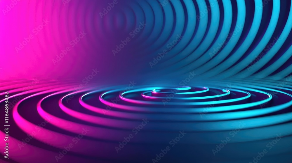 Poster circles abstract background idea. vibrant abstract ripple effect with blue and pink hues in a dynami