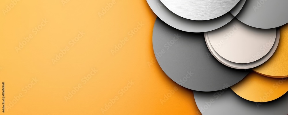 Poster circles abstract background idea. abstract design featuring overlapping circles in metallic tones wi