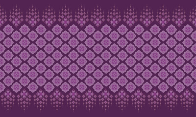 Floral and Thai ethnic patterns on a pink background, abstract, designed for printing on fabric, curtains, batik, wallpaper.