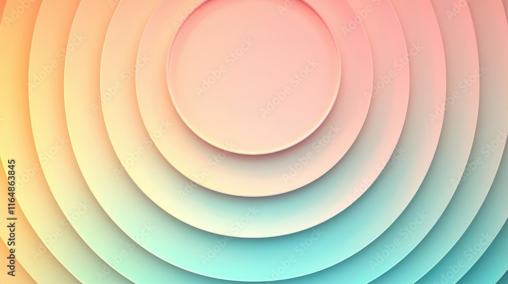 Poster circles abstract background idea. abstract layered circles in gradient colors create a modern and vi