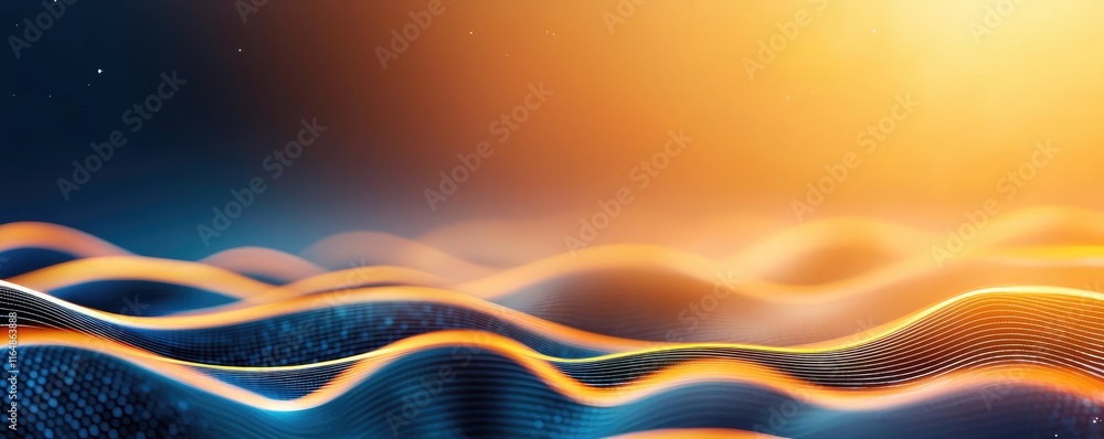Poster cosmic abstract background concept. abstract digital waves in vibrant colors represent modern techno