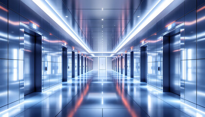 Fototapeta premium sleek and modern architectural visualization of a futuristic hallway