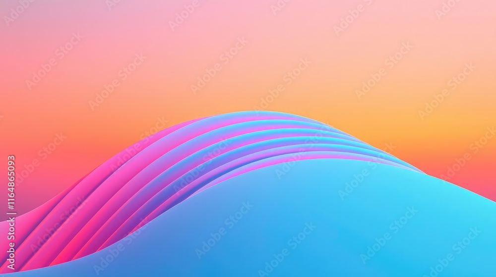 Poster cosmic abstract background concept. vibrant abstract waves create a stunning gradient of pink and bl