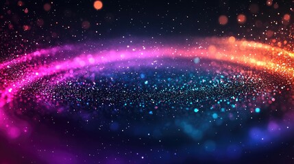 Obraz premium Cosmic abstract background concept. Colorful swirling bokeh lights create a mesmerizing abstract background effect.