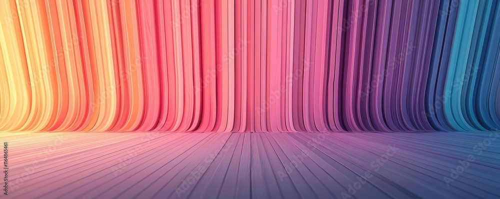 Poster cosmic abstract background concept. abstract vibrant wave pattern with smooth gradients in a colorfu
