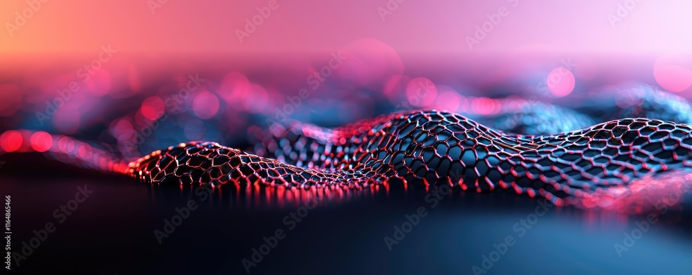 Poster cosmic abstract background concept. abstract digital landscape with flowing lines and vibrant colors