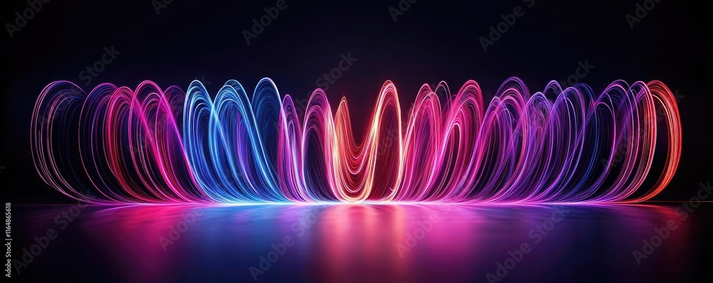 Poster fireworks abstract background idea. colorful neon light waves creating a vibrant and energetic visua