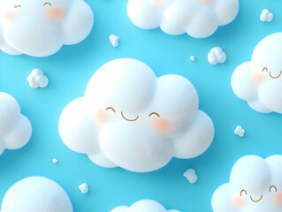 Cute Fluffy 3D Cloud Illustration
