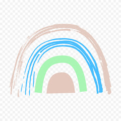Obraz premium Hand drawn rainbow element. Boho rainbow hand drawn illustration