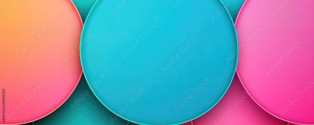 Poster circles abstract background idea. vibrant abstract circles in bright colors for creative design proj
