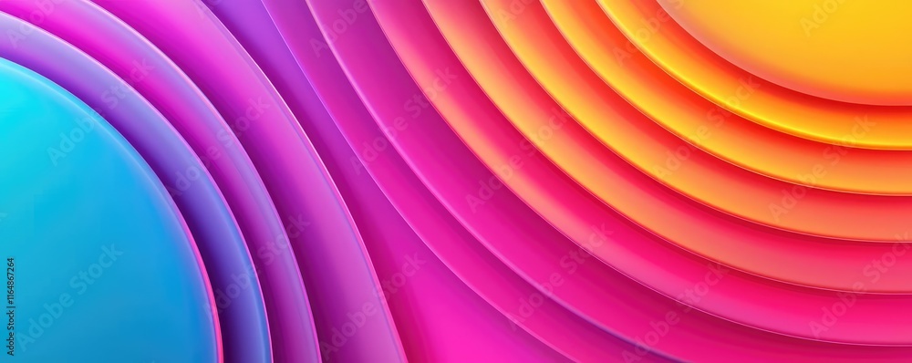 Poster circles abstract background idea. vibrant abstract design with colorful waves and curves creating a 