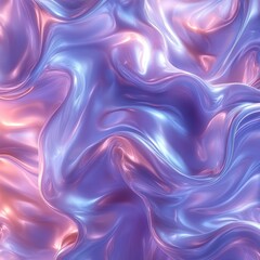 Obraz premium Abstract iridescent fluid background with swirling, glossy, pastel purple and pink colors.