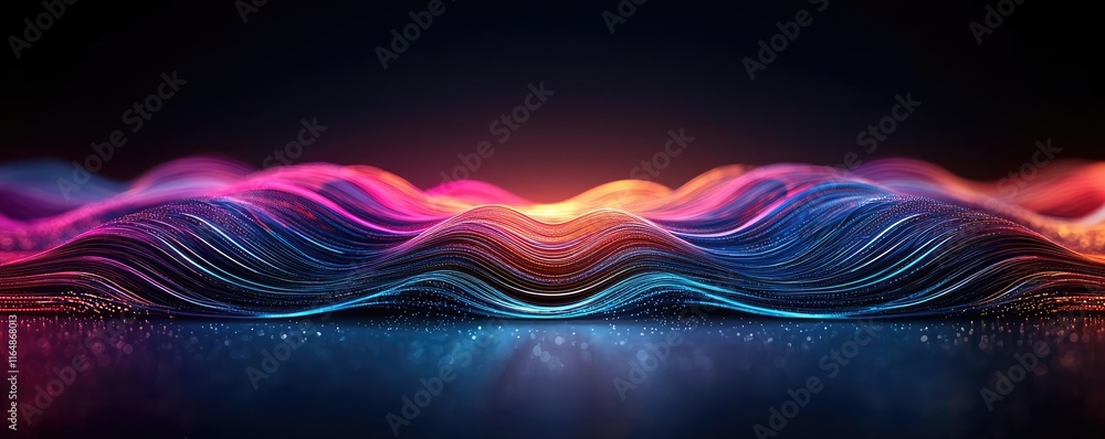 Poster fireworks abstract background idea. colorful digital waves create a stunning visual effect with vibr