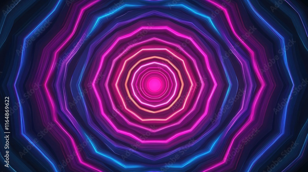 Poster circles abstract background idea. vibrant neon patterns create hypnotic spirals in a colorful digita