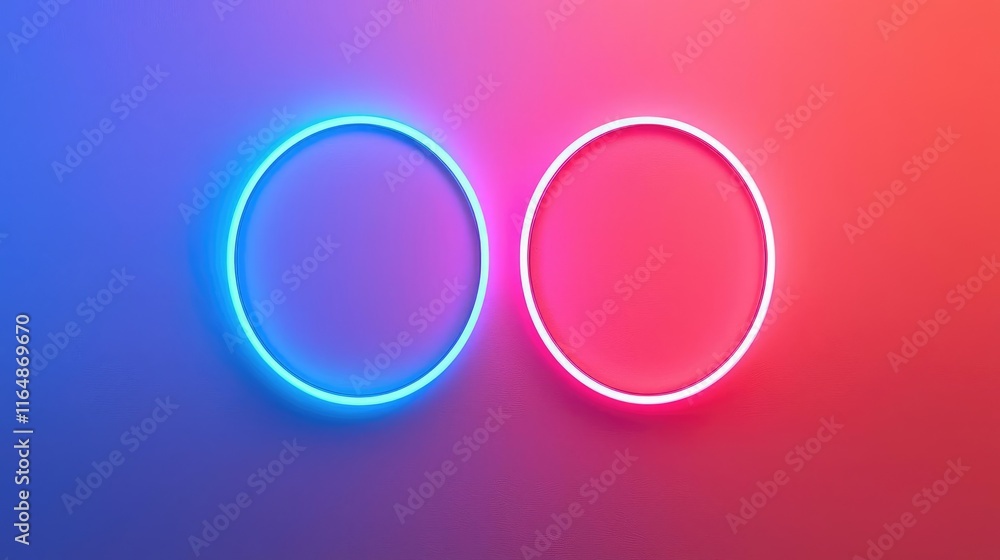 Aufkleber circles abstract background idea. vibrant neon circles on a colorful gradient background for digital