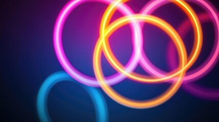Circles abstract background idea. Abstract colorful circles on a dark background creating a vibrant glow effect.