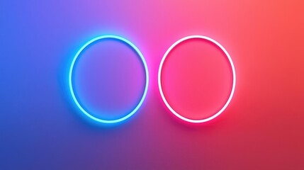 Circles abstract background idea. Vibrant neon circles on a colorful gradient background for digital design use.
