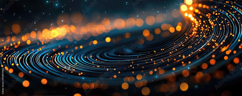 Poster cosmic abstract background concept. a mesmerizing swirl of vibrant lights and colors creates a capti