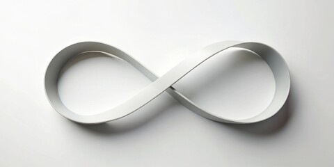Fototapeta premium Abstract White Infinity Symbol Continuous Loop Design Element