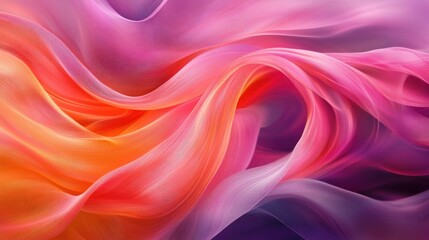 Obraz premium A vibrant streak of pink fabric, flowing gracefully in an abstract pattern, enhancing the background with a sense of energy and beauty