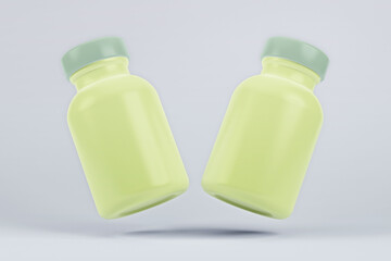 Pill bottle packaging design template, Plastic Supplement Pills Medicine Bottle