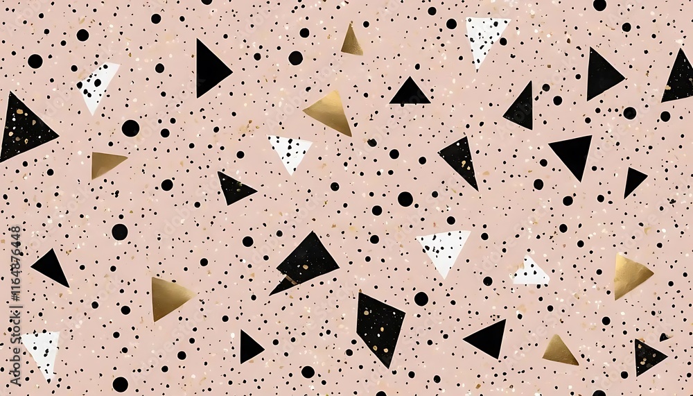 Poster abstract geometric pattern with triangles and dots