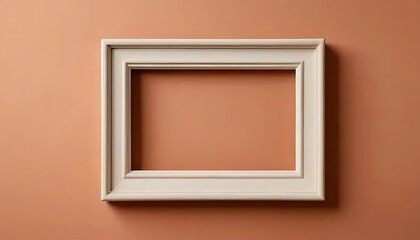Fototapeta premium White Frame Against a Terracotta Wall Background