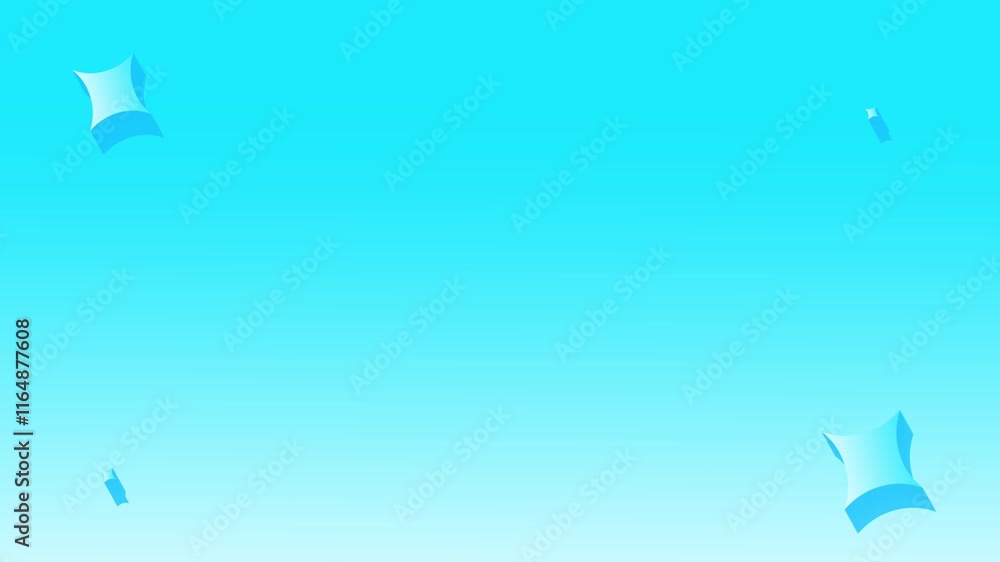 Poster animation of vibrant blue gradient background adorned with shimmering shapes, creating a refreshing 