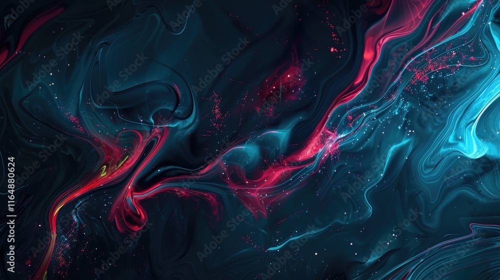 Poster abstract swirling patterns in vibrant colors create a dynamic visual experience.