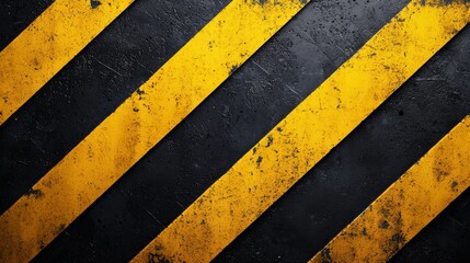 Weathered black and yellow caution stripes background
