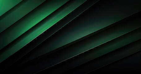 Obraz premium A sleek, modern abstract background featuring layered green and black gradients.